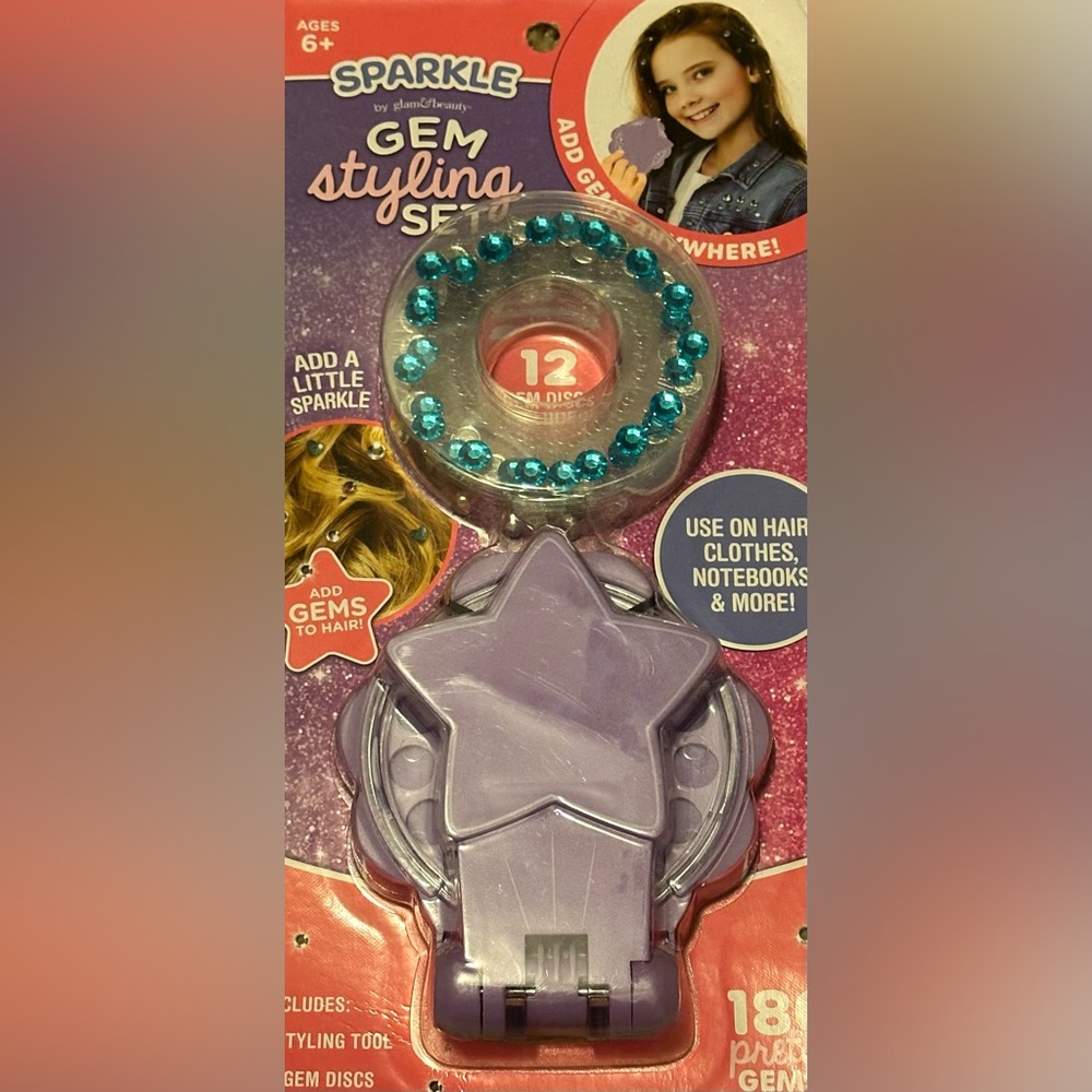 New in package Best Brands Sparkle Hair Gem Styling Set Purple Girls Toy